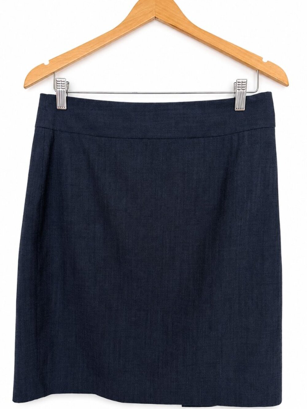 Banana Republic Women's Navy Wool Blend Pencil Skirt 8P Lined Classic Career